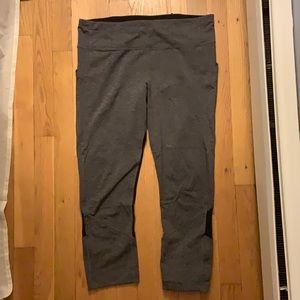 Lulu Grey pace rival crop leggings